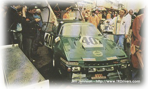 The TR7 LeMans  entrant in the pits in 1980
